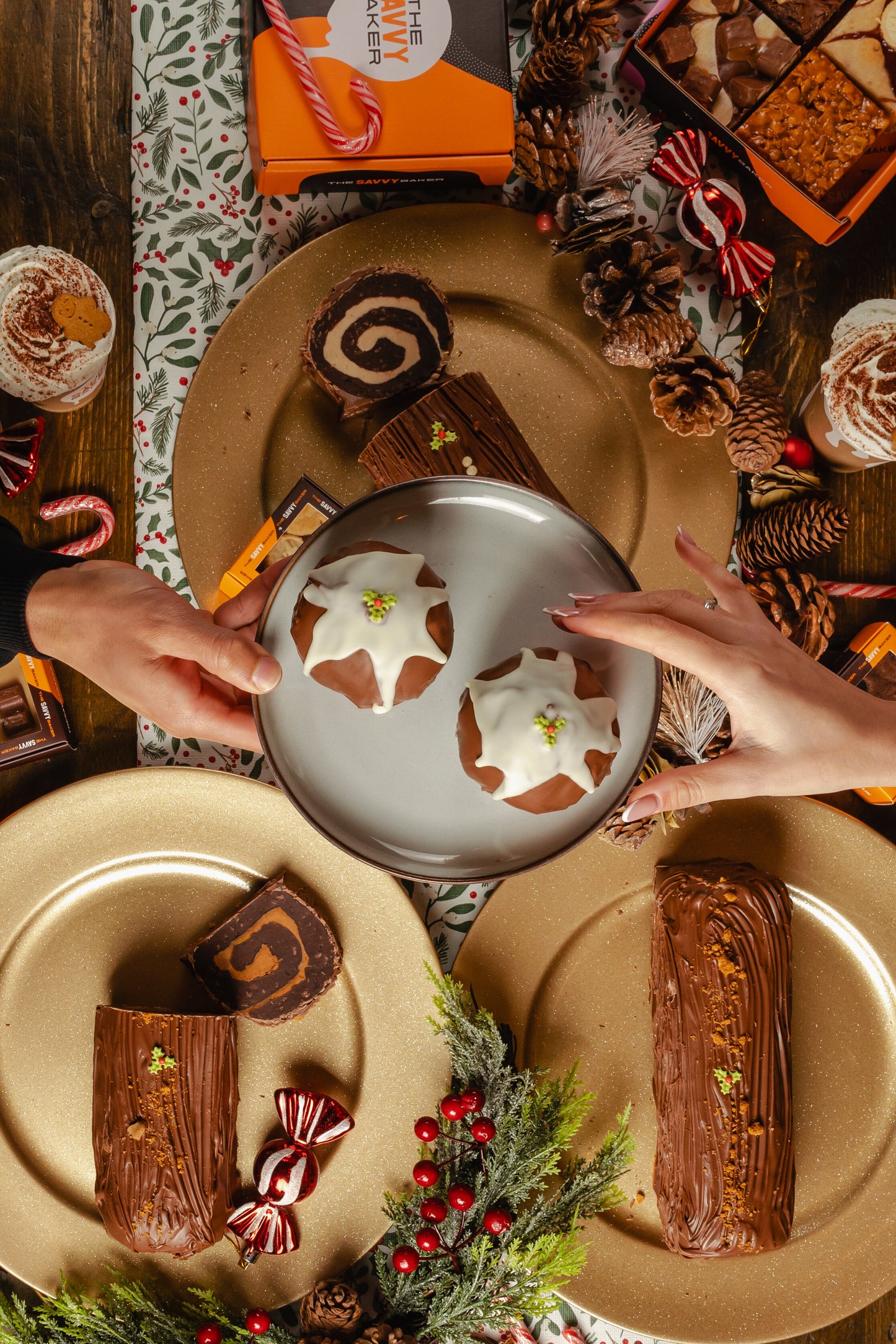 Caramel Christmas Brownie Yule Log PRE-ORDER