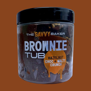 Hazelnut Choc & Malty Crunch Brownie Tub - thesavvybaker