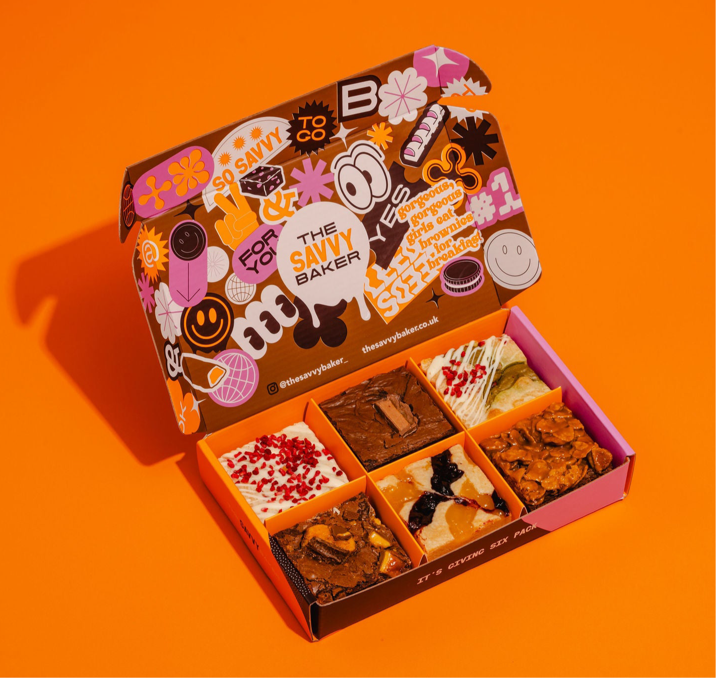 JUNE Box Of 6 Brownies & Blondies