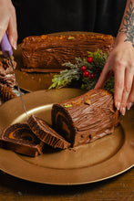 Load image into Gallery viewer, Caramel Christmas Brownie Yule Log PRE-ORDER
