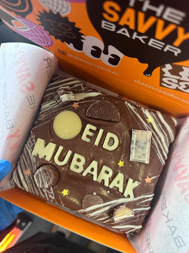 Eid Mubarak Brownie Slab - thesavvybaker