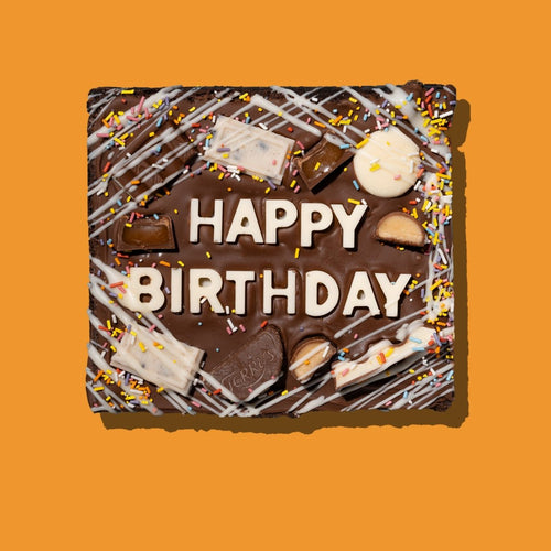 Happy Birthday Brownie Slab - thesavvybaker