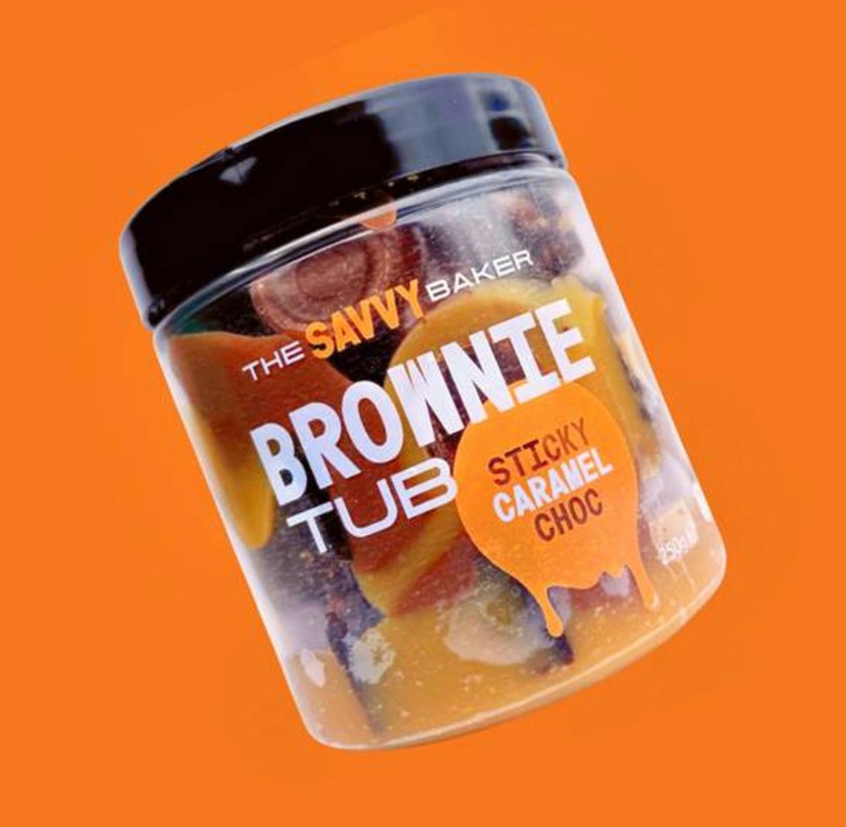 Sticky Caramel Chocolate Brownie Tub - thesavvybaker