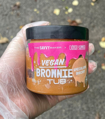Vegan Brownie Tub- Biscoff speculoos - thesavvybaker
